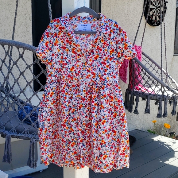 Old Navy Girls Flower Print Dress - Picture 1 of 6